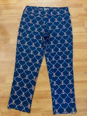 Mud Pie Navy and Coral Anchor Leggings
